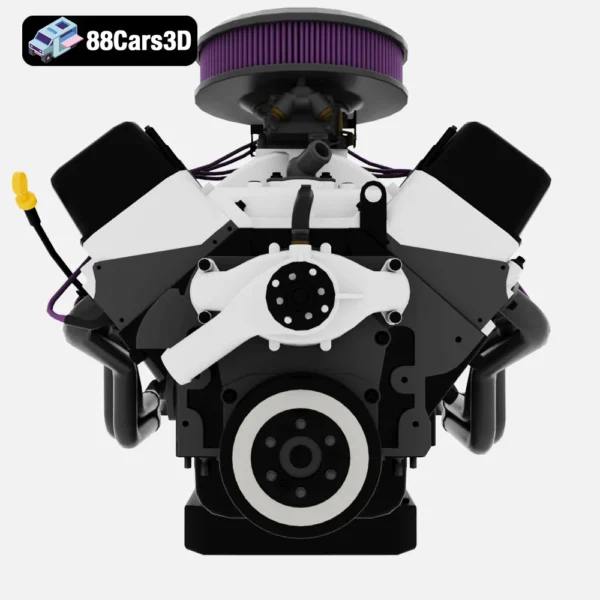 V8 Muscle Car Engine 3D Model Muscle Engine Four for Vehicle Builds