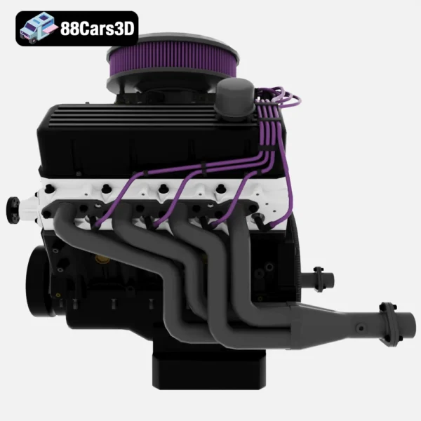 V8 Muscle Car Engine 3D Model Muscle Engine Four for Vehicle Builds