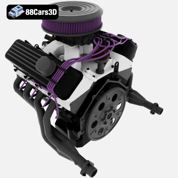 V8 Muscle Car Engine 3D Model Muscle Engine Four for Vehicle Builds