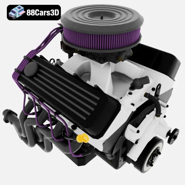 V8 Muscle Car Engine 3D Model Muscle Engine Four for Vehicle Builds