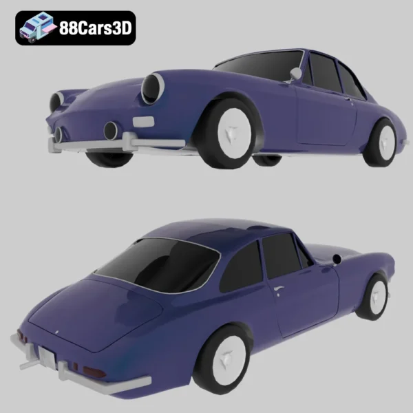 Old Ferrari Game Asset -006 Old Ferrari 3D Model Classic Sports Car Game Asset