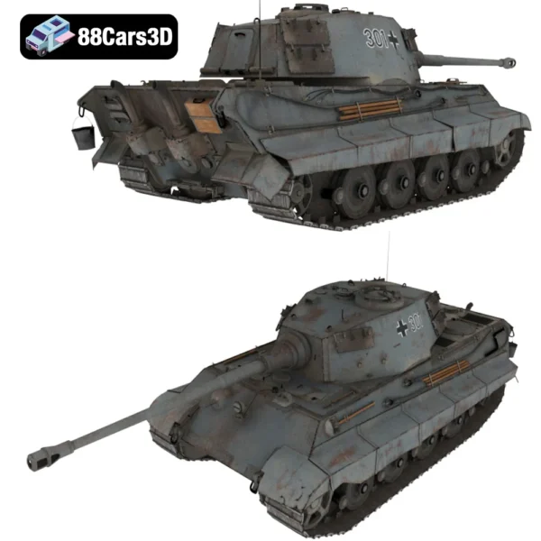 Panzerkampfwagen VI Ausf  B Tiger II 3D Model  WWII German Heavy Tank