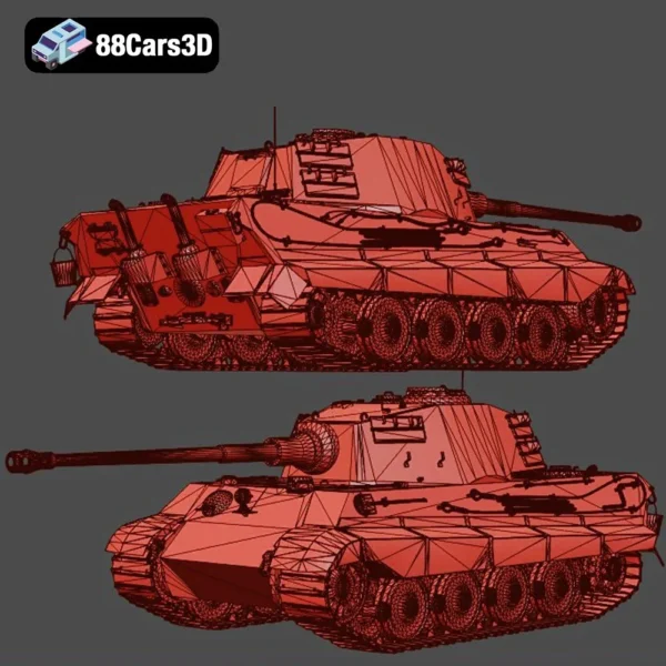 Panzerkampfwagen VI Ausf  B Tiger II 3D Model  WWII German Heavy Tank