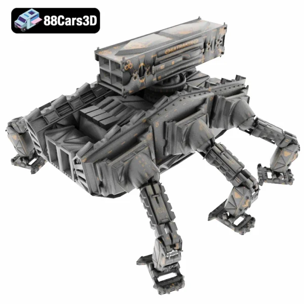 Photo-Realistic War Mecha 3D Model Heavy Combat Robot with Rocket Launcher