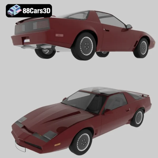 Pontiac Firebird KITT 1982 3D Model Iconic TV Car from Knight Rider