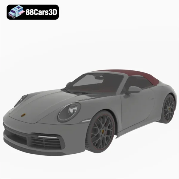 Porsche 911 Carrera Cabriolet 2019 3D Model Luxury Sports Convertible for Rendering
