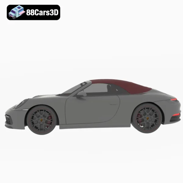 Porsche 911 Carrera Cabriolet 2019 3D Model Luxury Sports Convertible for Rendering