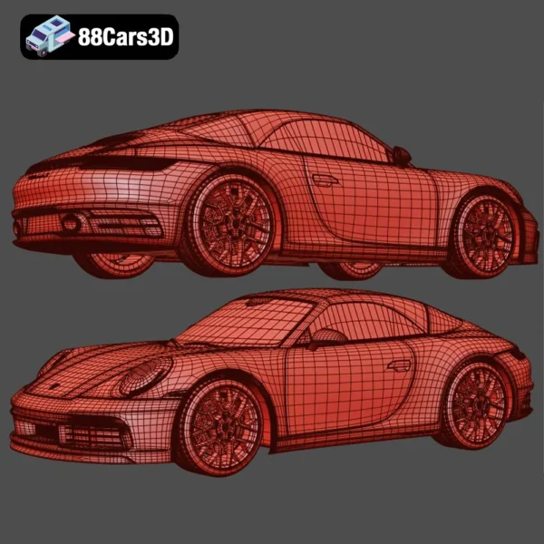Porsche 911 Carrera Cabriolet 2019 3D Model Luxury Sports Convertible for Rendering