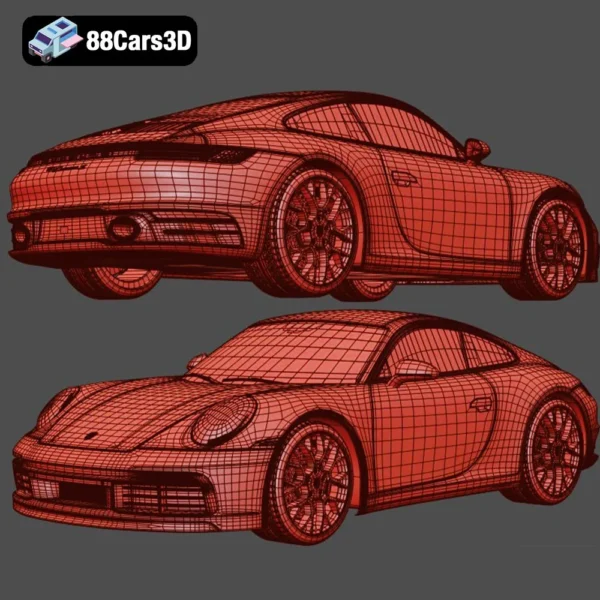 Porsche 911 Carrera SV 3D Model Performance Sports Car for Rendering