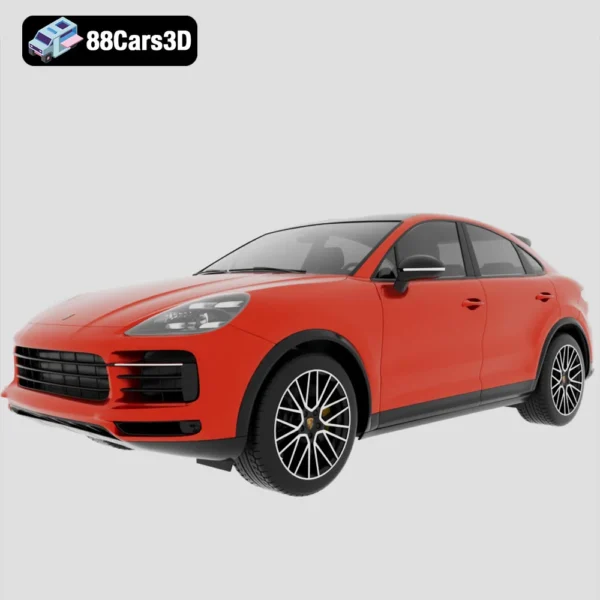 Porsche Cayenne Coupé Turbo 2019 3D Model Performance SUV Asset for Rendering