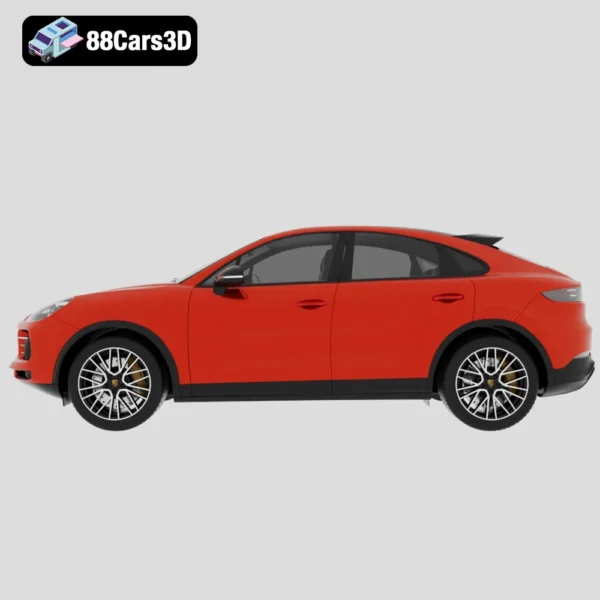Porsche Cayenne Coupé Turbo 2019 3D Model Performance SUV Asset for Rendering