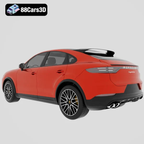 Porsche Cayenne Coupé Turbo 2019 3D Model Performance SUV Asset for Rendering