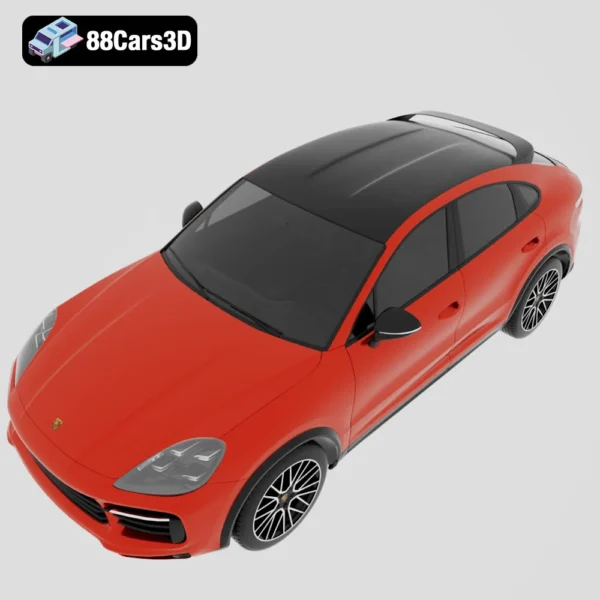 Porsche Cayenne Coupé Turbo 2019 3D Model Performance SUV Asset for Rendering