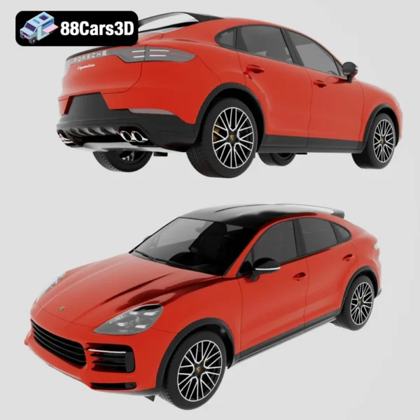 Porsche Cayenne Coupé Turbo 2019 3D Model Performance SUV Asset for Rendering