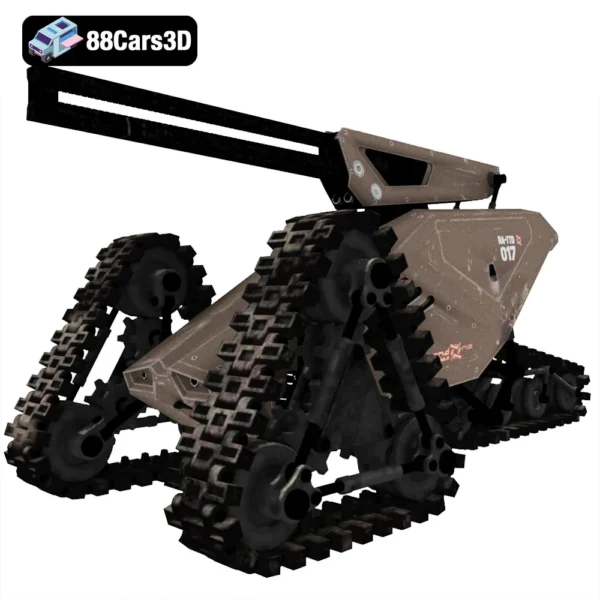 RA TTD 3D Model  Tactical Tracked Defense Robot for Simulation