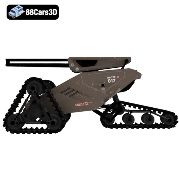 RA-TTD--002 RA TTD 3D Model Tactical Tracked Defense Robot for Simulation