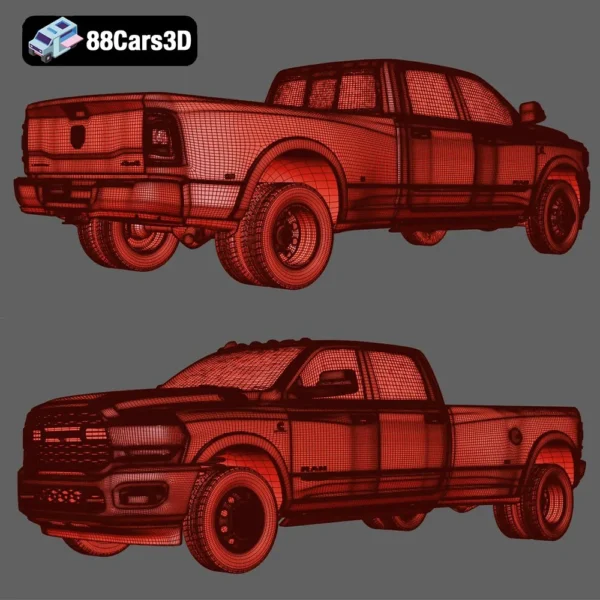 RAM 3500 HD Wide 2020 3D Model Heavy Duty Pickup Truck for Rendering