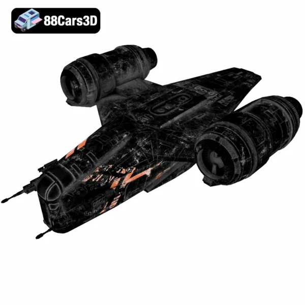 Razor Crest - Low Poly-004 Razor Crest 3D Model Starship Asset for Sci-Fi Rendering