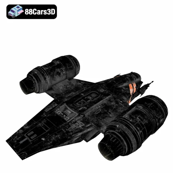 Razor Crest - Low Poly-005 Razor Crest 3D Model Starship Asset for Sci-Fi Rendering