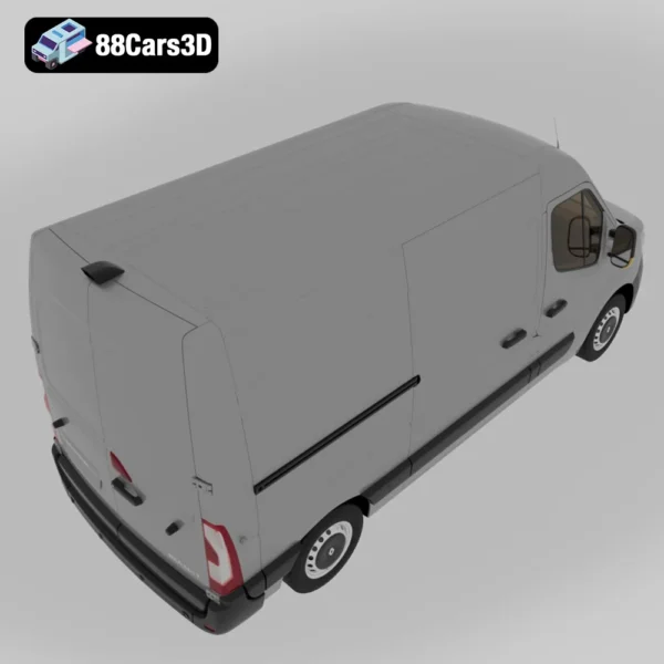Renault Master Van L2H2 2020 3D Model Mid Roof Panel Van for Simulation