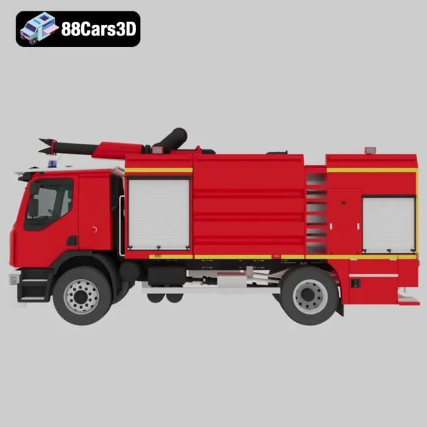 Renault Premium Lander Fire Truck 2011 3D Model Emergency Response Vehicle