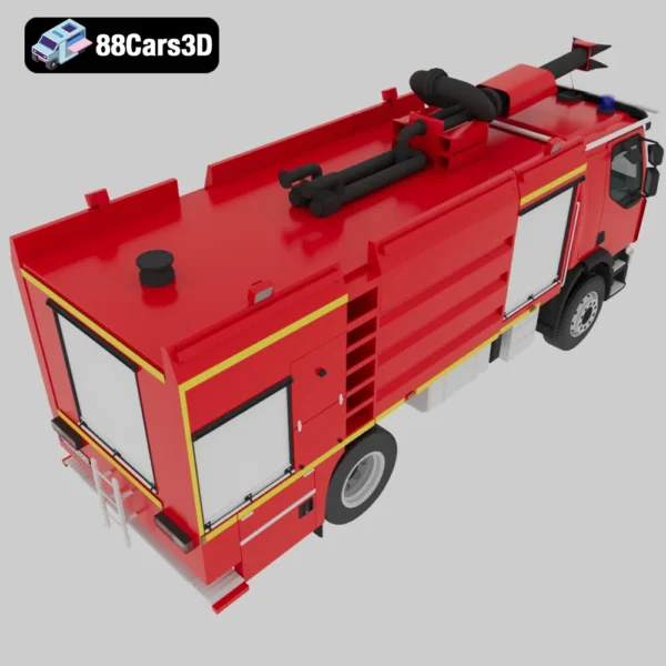 Renault Premium Lander Fire Truck 2011-005 Renault Premium Lander Fire Truck 2011 3D Model Emergency Response Vehicle