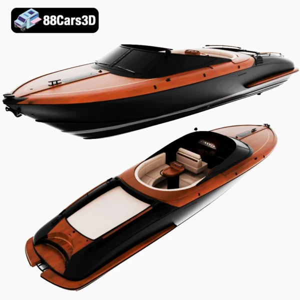 Riva Aquariva Super 3D Model Luxury Italian Speedboat for Rendering