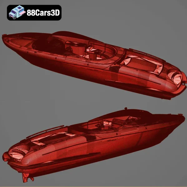 Riva Aquariva Super 3D Model Luxury Italian Speedboat for Rendering