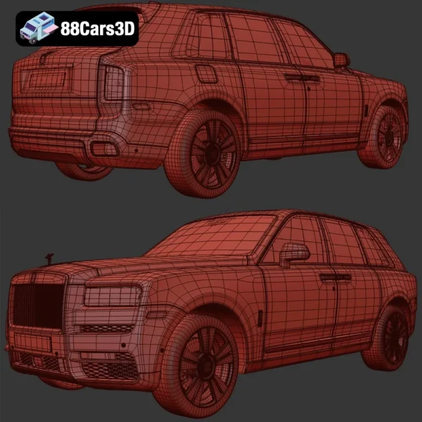 Rolls-Royce Cullinan 2019 3D Model Ultra Luxury SUV for Rendering