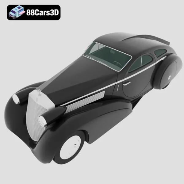 Rolls-Royce Phantom Mk1 Jonckheere Coupé 1934 3D Model Art Deco Luxury Car