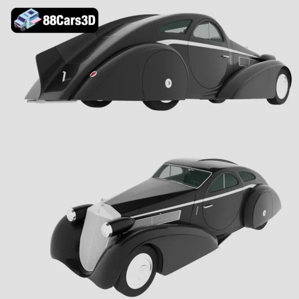 Rolls-Royce Phantom Mk1 Jonckheere Coupé 1934 3D Model Art Deco Luxury Car