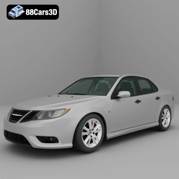 Saab Mk2 Facelift Sport Sedan 2008 3D Model Scandinavian Executive Car with HQ Interior