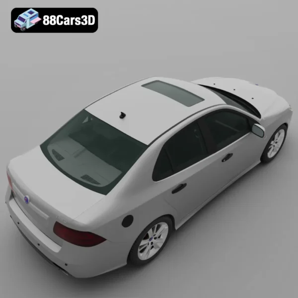 Saab Mk2 Facelift Sport Sedan 2008 3D Model Scandinavian Executive Car with HQ Interior