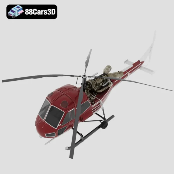 Westland Scout 1965 3D Model British Light Helicopter