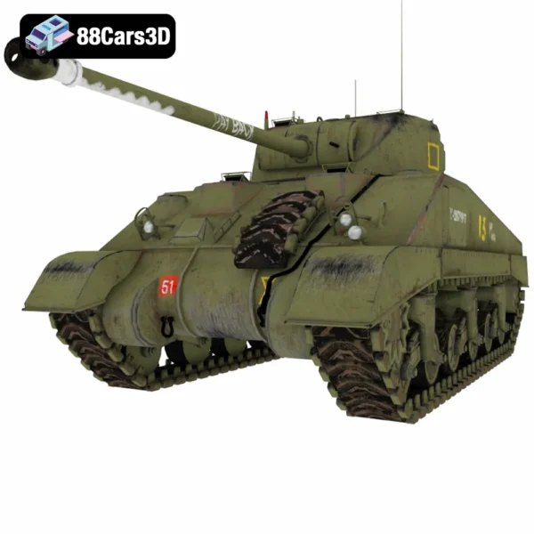 Sherman Firefly 3D Model WWII British Tank Variant