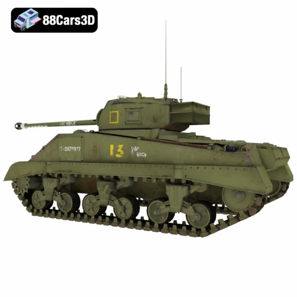 Sherman Firefly -003 Sherman Firefly 3D Model WWII British Tank Variant