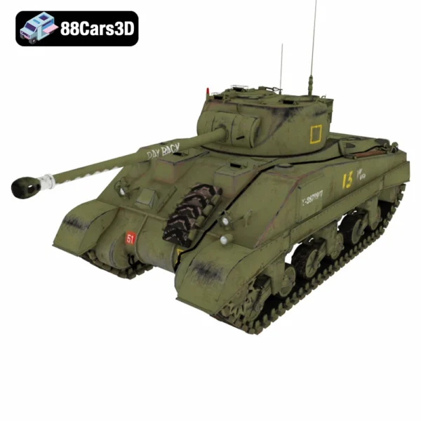 Sherman Firefly -004 Sherman Firefly 3D Model WWII British Tank Variant