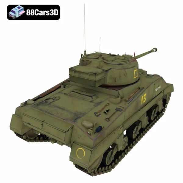 Sherman Firefly -005 Sherman Firefly 3D Model WWII British Tank Variant