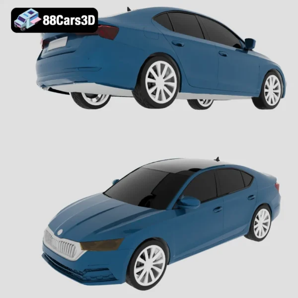 Skoda Octavia A8 2020 3D Model Modern Sedan Asset