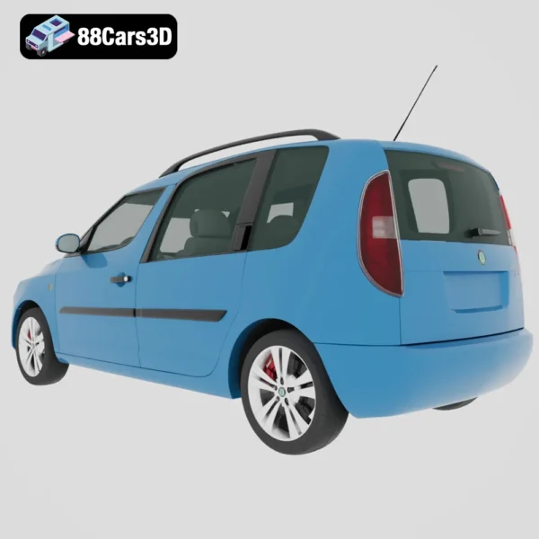 Škoda Roomster 2011 3D Model Compact Multi-Purpose Vehicle for Rendering