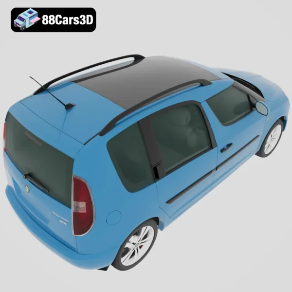 Škoda Roomster 2011 3D Model Compact Multi-Purpose Vehicle for Rendering