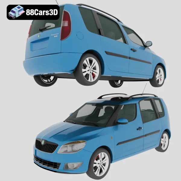 Škoda Roomster 2011 3D Model Compact Multi-Purpose Vehicle for Rendering