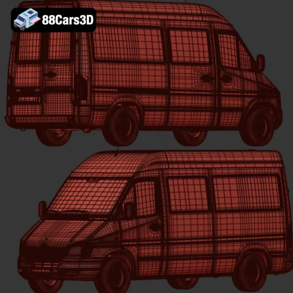 Sprinter Classic Minibus MWB 3D Model Multi Purpose Minibus