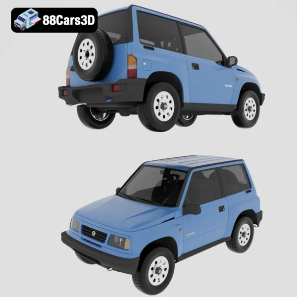Suzuki_Vitara_(Mk1)_3door_1989-006 Suzuki Vitara 3 Door 1989 3D Model Classic Compact SUV