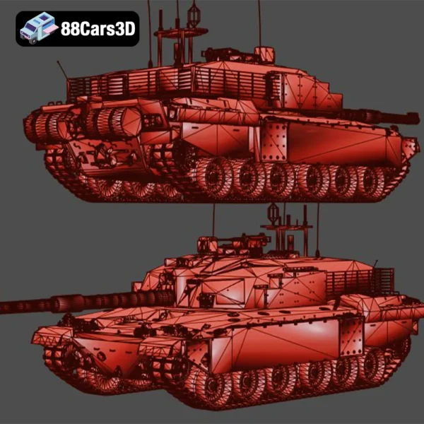 Tank Challenger 2-007 Challenger 2 Tank 3D Model British Main Battle Tank for Games