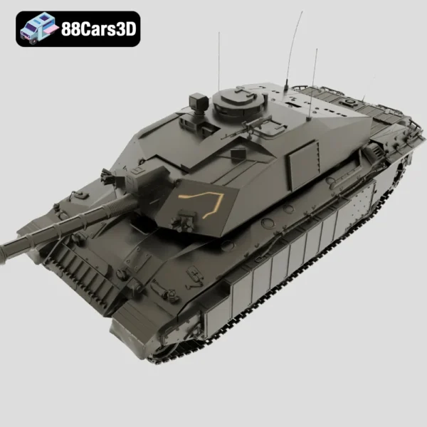 Tank Challenger 2 2010-004 Challenger 2 2010 Tank 3D Model British Main Battle Tank for Games