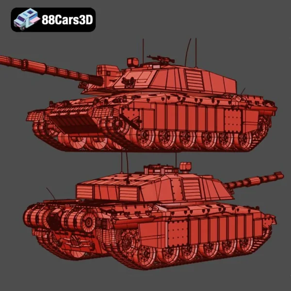 Tank Challenger 2 2010-007 Challenger 2 2010 Tank 3D Model British Main Battle Tank for Games