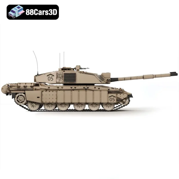 Tank Challenger 2 2010-008 Challenger 2 2010 Tank 3D Model British Main Battle Tank for Games