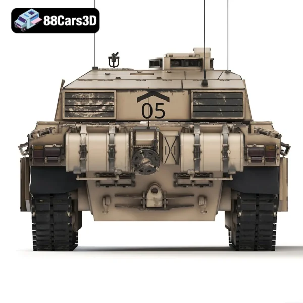 Tank Challenger 2 2010-009 Challenger 2 2010 Tank 3D Model British Main Battle Tank for Games
