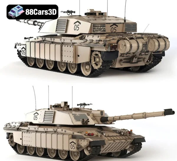 Tank Challenger 2 2010-011 Challenger 2 2010 Tank 3D Model British Main Battle Tank for Games